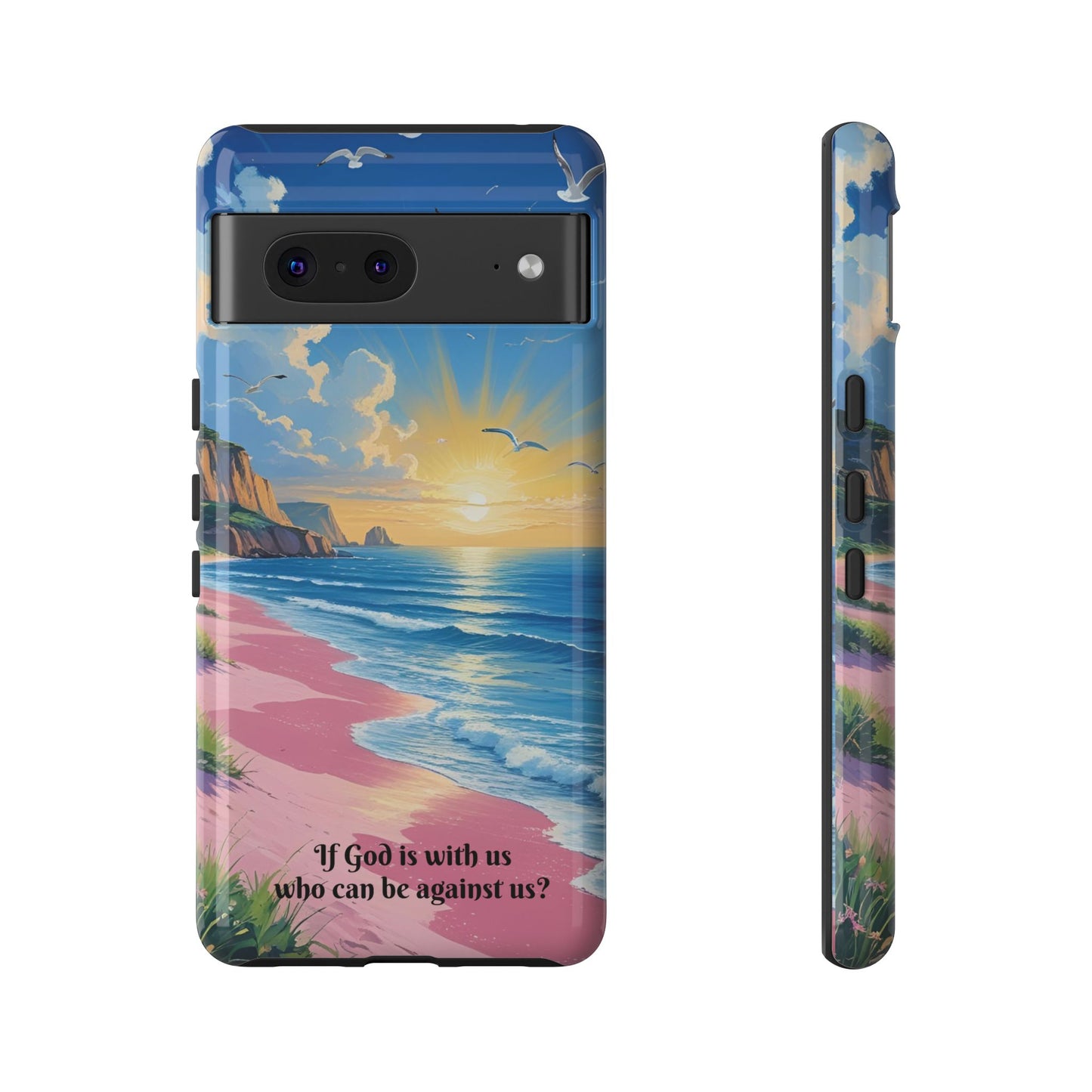 "If God is with us, who can be against us?": Inspiring phone case for iPhone, Samsung Galaxy and Google Pixel devices
