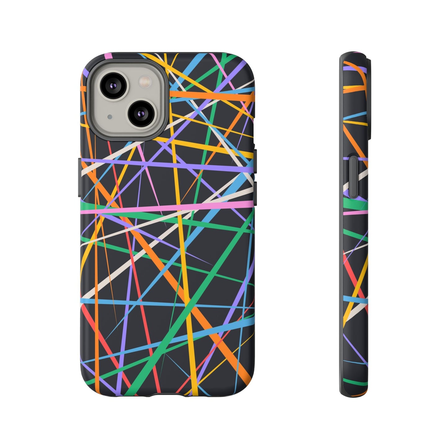 Spectrum Grid: Abstract, Intersecting Line Patterns Phone Case for iPhone, Samsung and Google Pixel devices