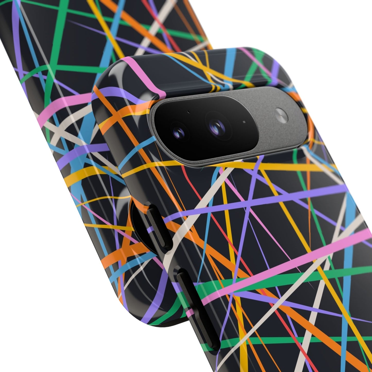 Spectrum Grid: Abstract, Intersecting Line Patterns Phone Case for iPhone, Samsung and Google Pixel devices