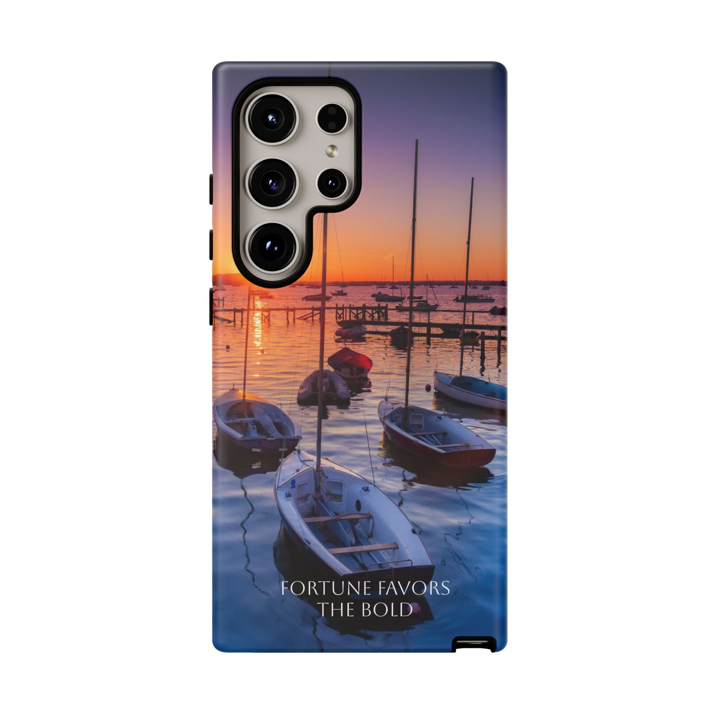 Fortune Favors the Bold: Sunset Sail Phone Case for iPhone, Samsung Galaxy and Google Pixel devices
