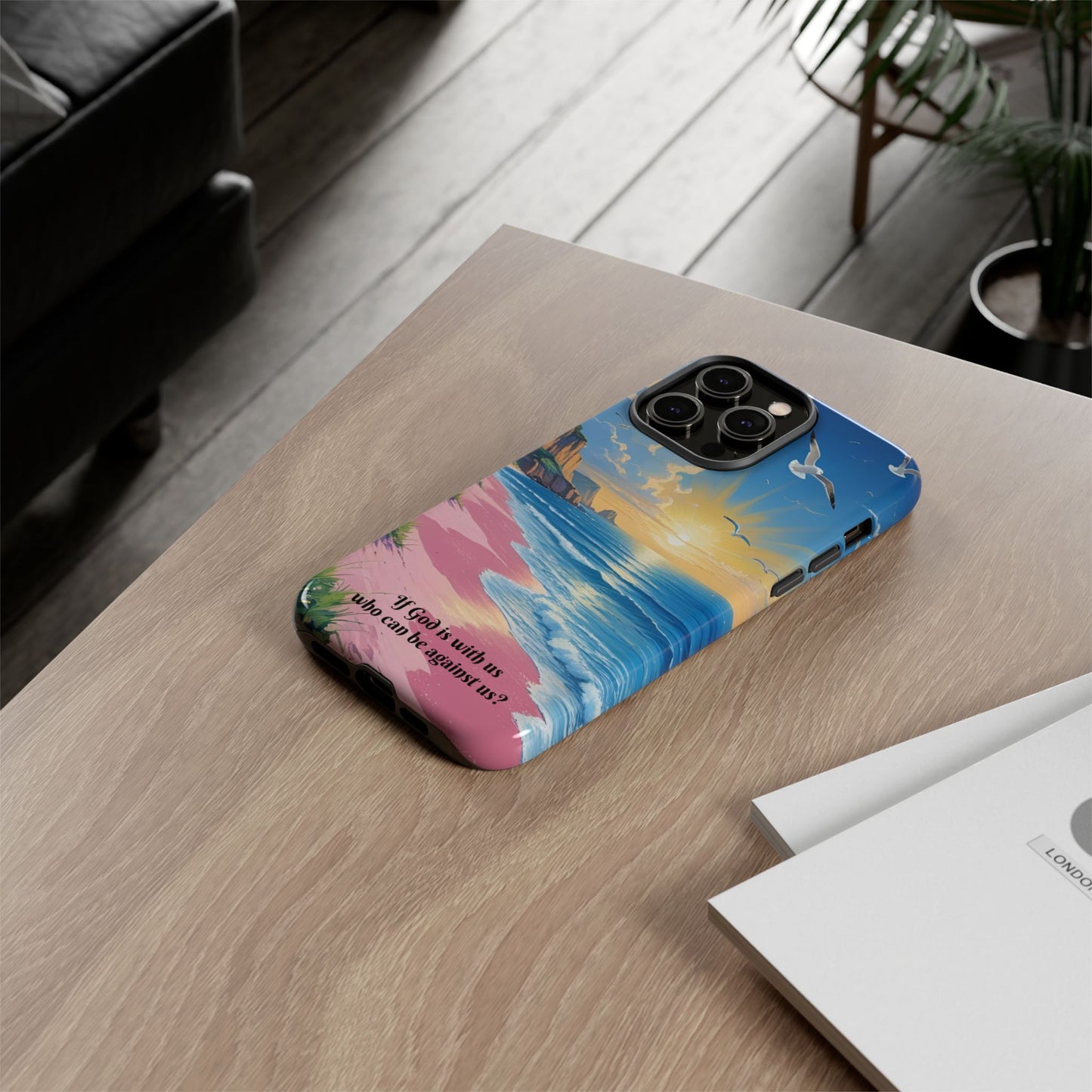 "If God is with us, who can be against us?": Inspiring phone case for iPhone, Samsung Galaxy and Google Pixel devices