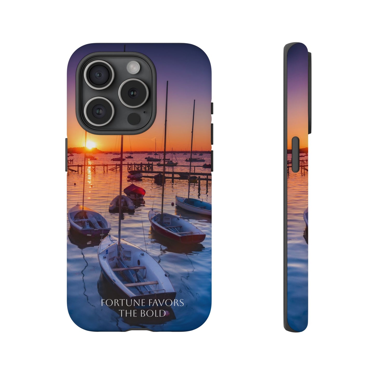 Fortune Favors the Bold: Sunset Sail Phone Case for iPhone, Samsung Galaxy and Google Pixel devices