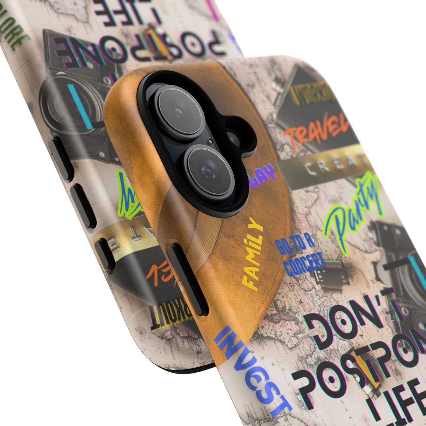 Don't Postpone Life: Motivational phone case for iPhone, Samsung Galaxy and Google Pixel devices