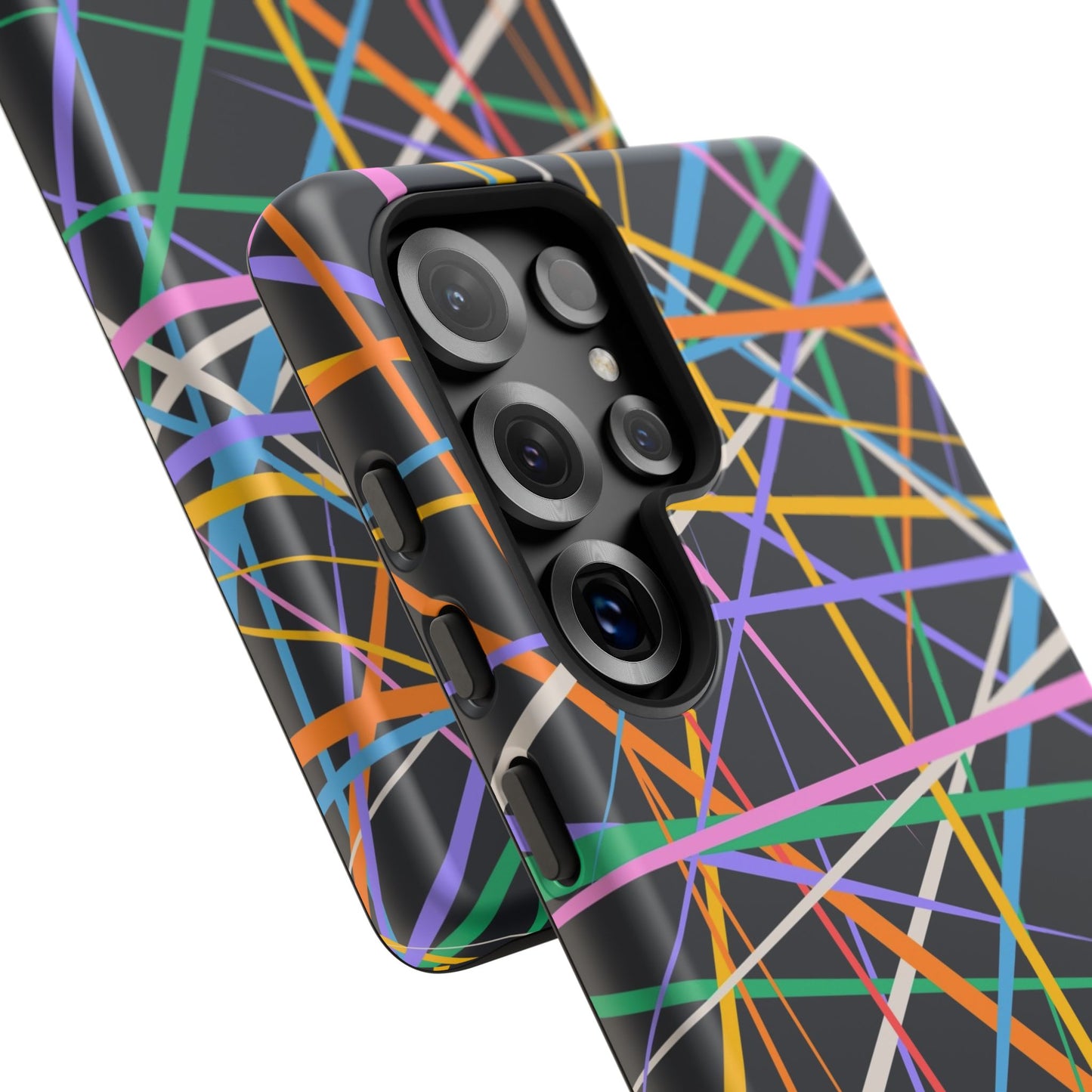 Spectrum Grid: Abstract, Intersecting Line Patterns Phone Case for iPhone, Samsung and Google Pixel devices