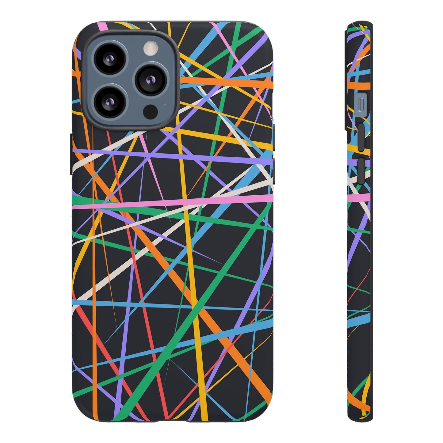 Spectrum Grid: Abstract, Intersecting Line Patterns Phone Case for iPhone, Samsung and Google Pixel devices