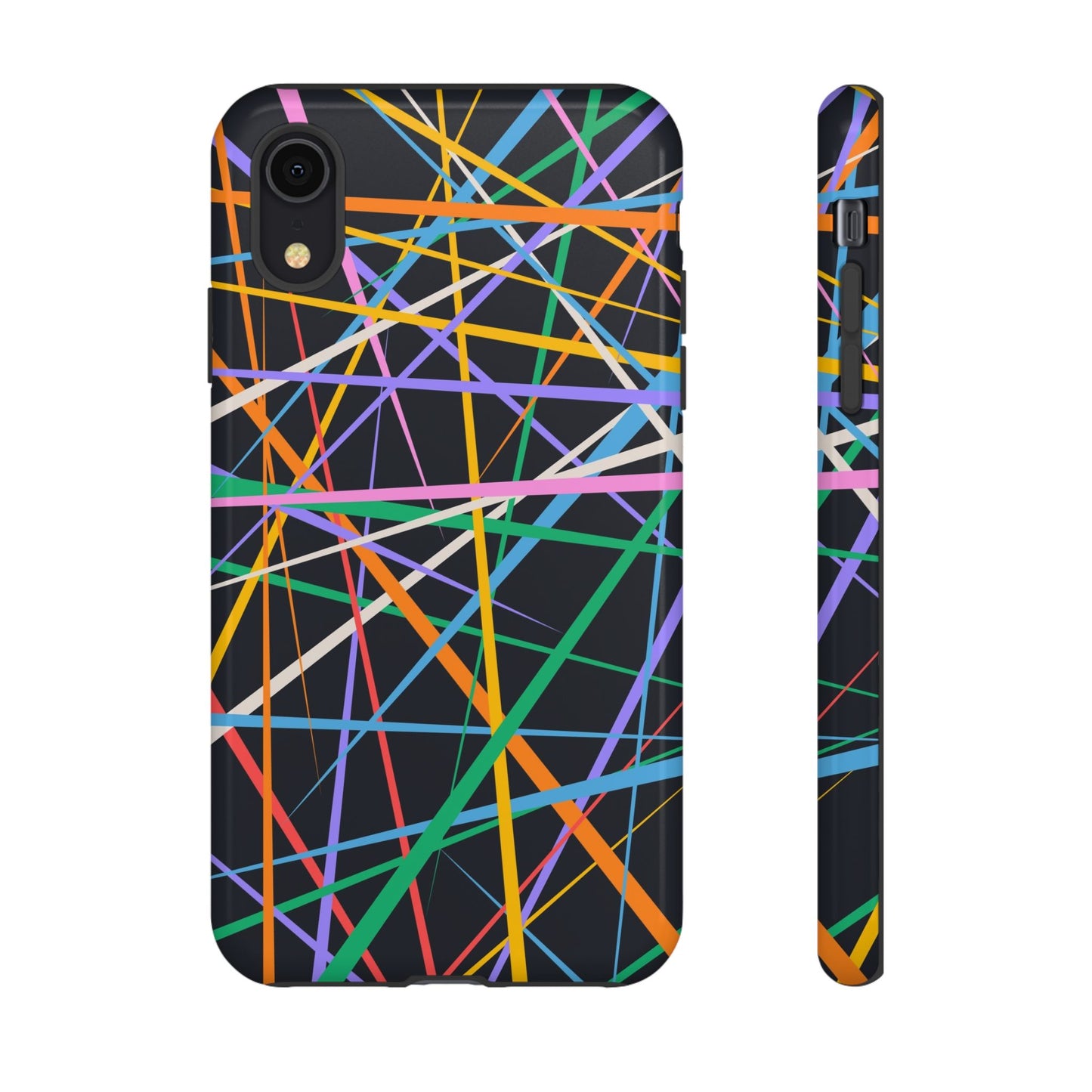 Spectrum Grid: Abstract, Intersecting Line Patterns Phone Case for iPhone, Samsung and Google Pixel devices