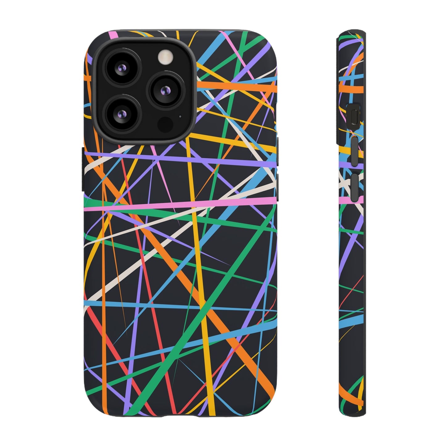 Spectrum Grid: Abstract, Intersecting Line Patterns Phone Case for iPhone, Samsung and Google Pixel devices