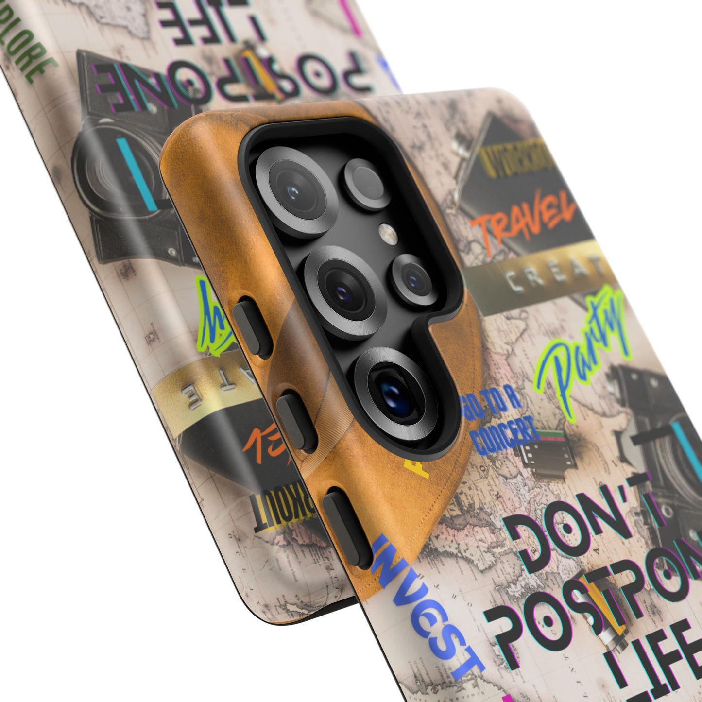 Don't Postpone Life: Motivational phone case for iPhone, Samsung Galaxy and Google Pixel devices