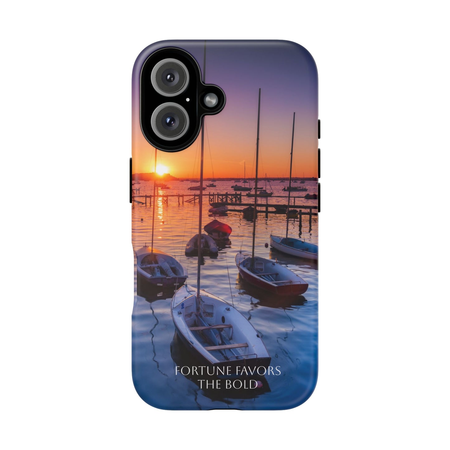 Fortune Favors the Bold: Sunset Sail Phone Case for iPhone, Samsung Galaxy and Google Pixel devices