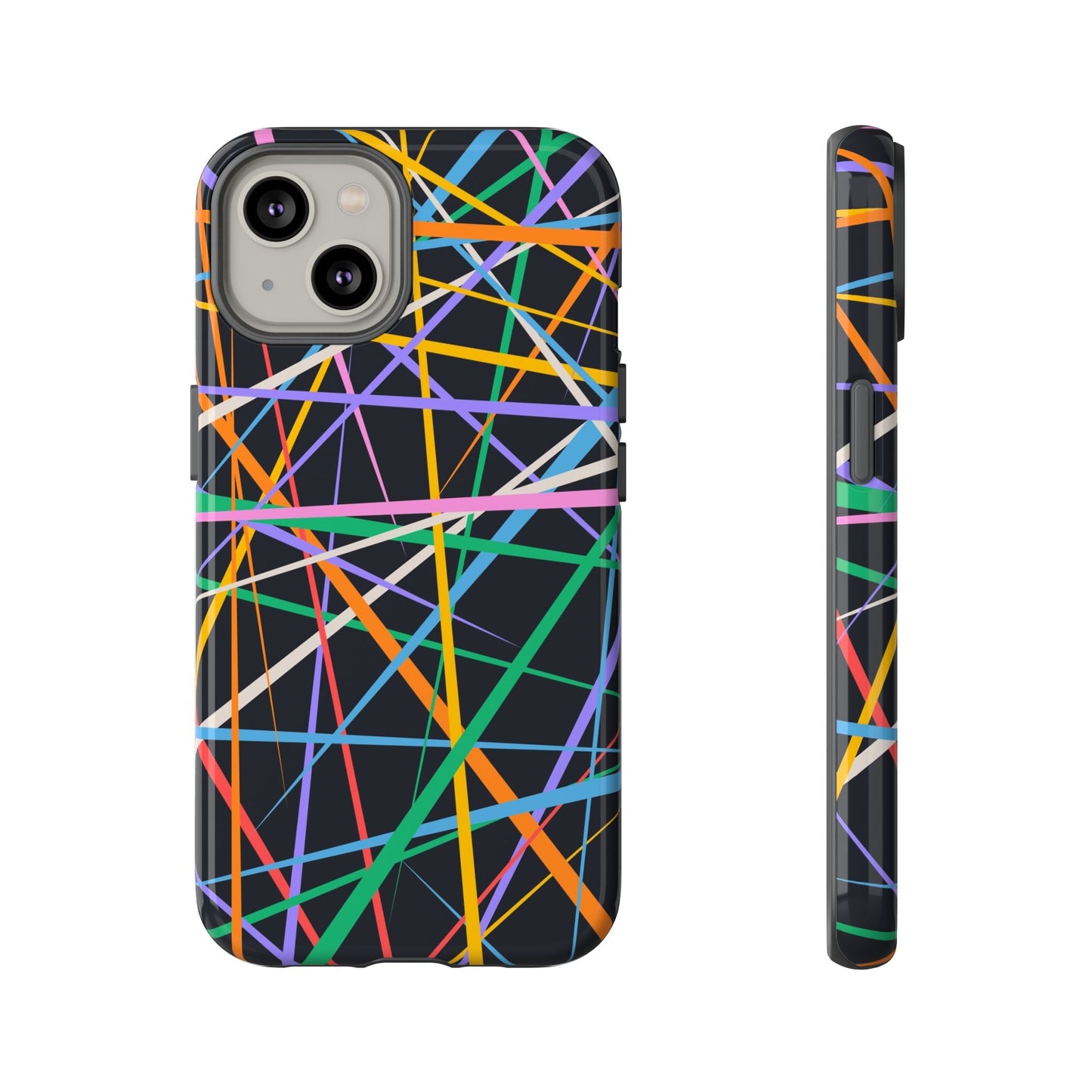 Spectrum Grid: Abstract, Intersecting Line Patterns Phone Case for iPhone, Samsung and Google Pixel devices