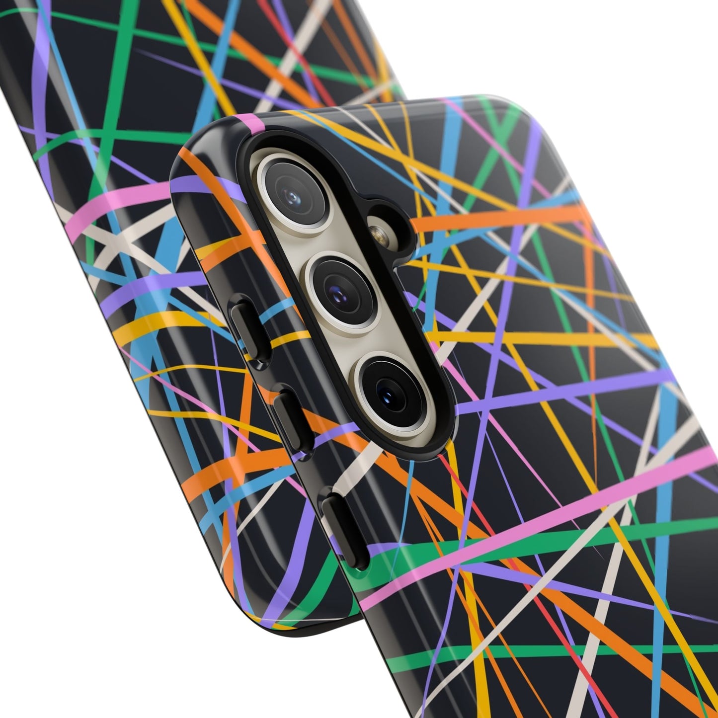 Spectrum Grid: Abstract, Intersecting Line Patterns Phone Case for iPhone, Samsung and Google Pixel devices