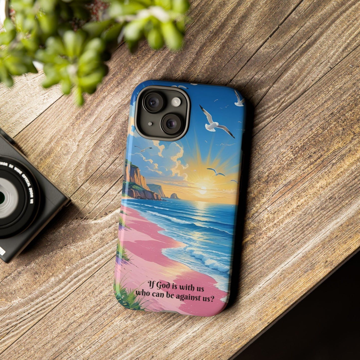 "If God is with us, who can be against us?": Inspiring phone case for iPhone, Samsung Galaxy and Google Pixel devices