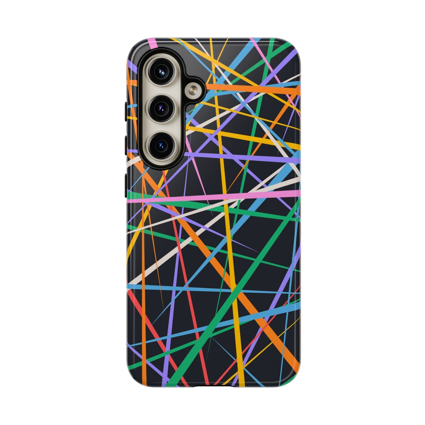 Spectrum Grid: Abstract, Intersecting Line Patterns Phone Case for iPhone, Samsung and Google Pixel devices