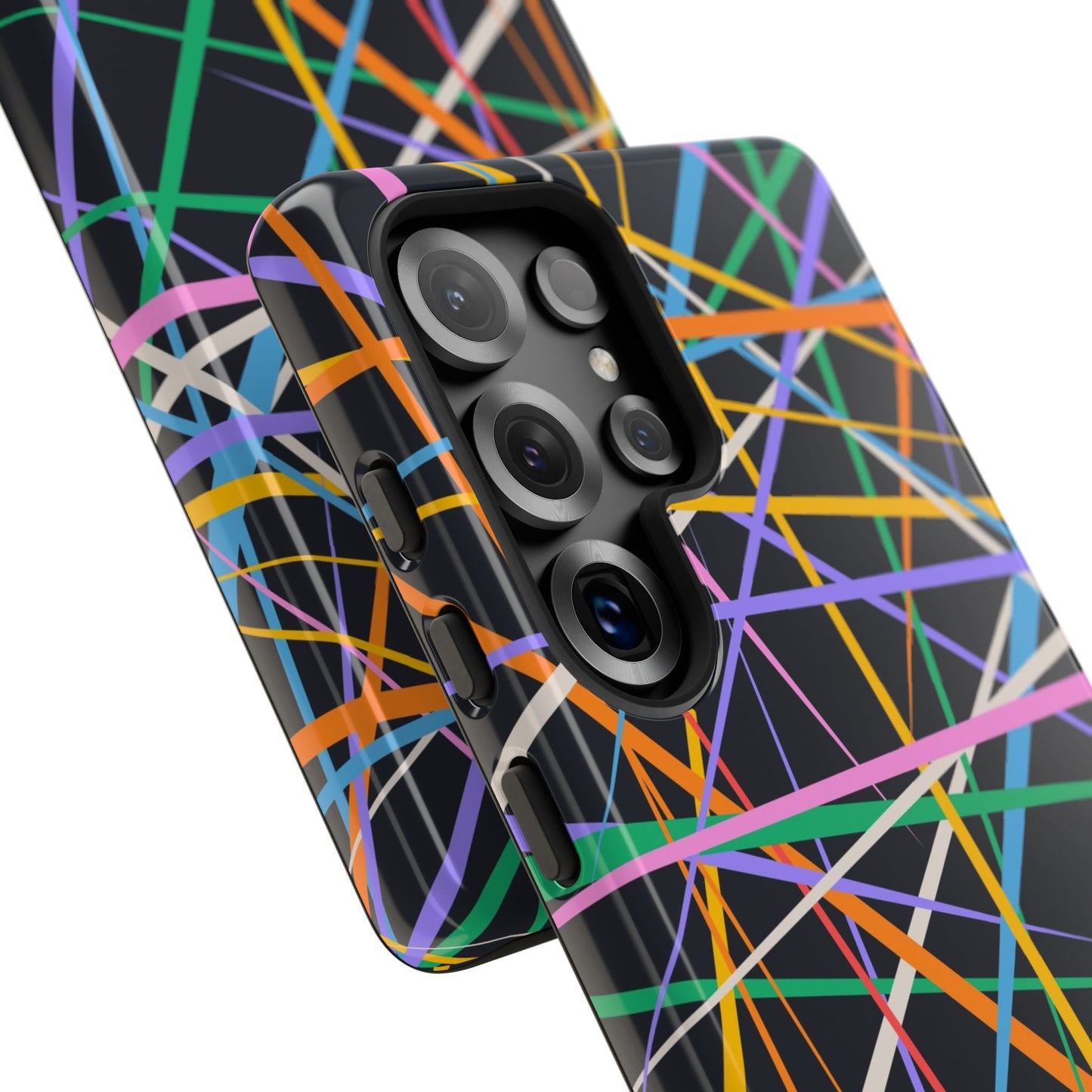 Spectrum Grid: Abstract, Intersecting Line Patterns Phone Case for iPhone, Samsung and Google Pixel devices