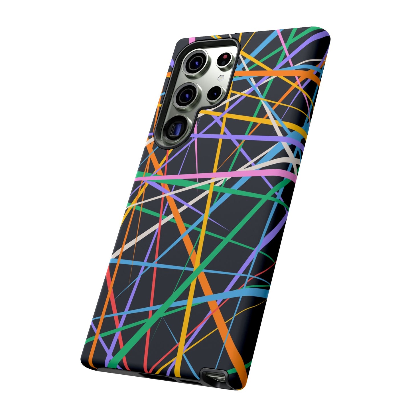 Spectrum Grid: Abstract, Intersecting Line Patterns Phone Case for iPhone, Samsung and Google Pixel devices