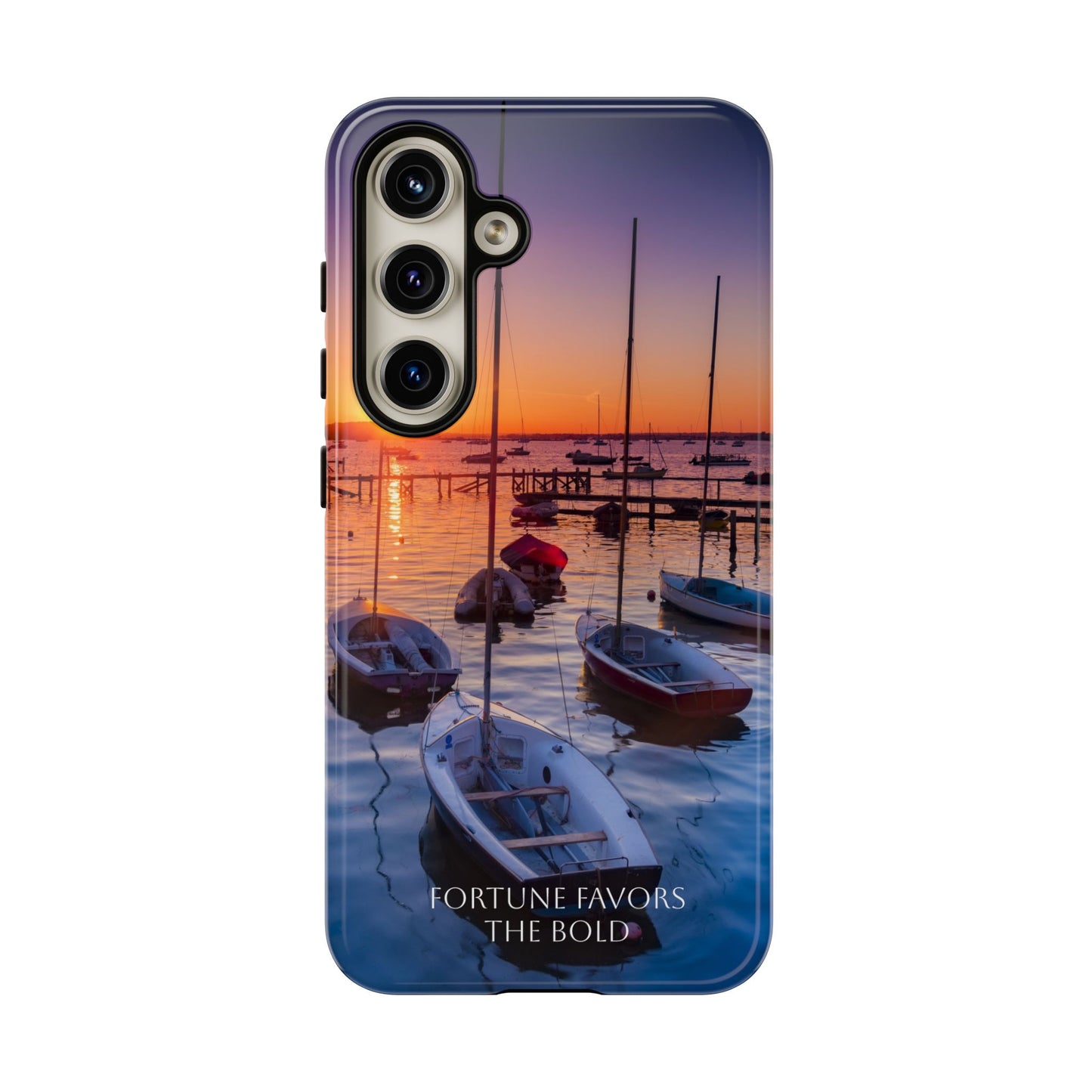 Fortune Favors the Bold: Sunset Sail Phone Case for iPhone, Samsung Galaxy and Google Pixel devices