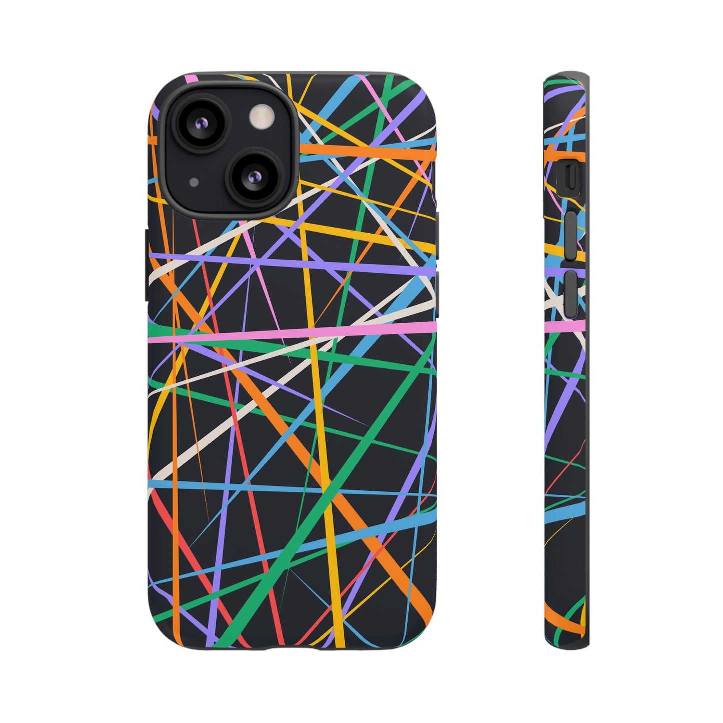 Spectrum Grid: Abstract, Intersecting Line Patterns Phone Case for iPhone, Samsung and Google Pixel devices