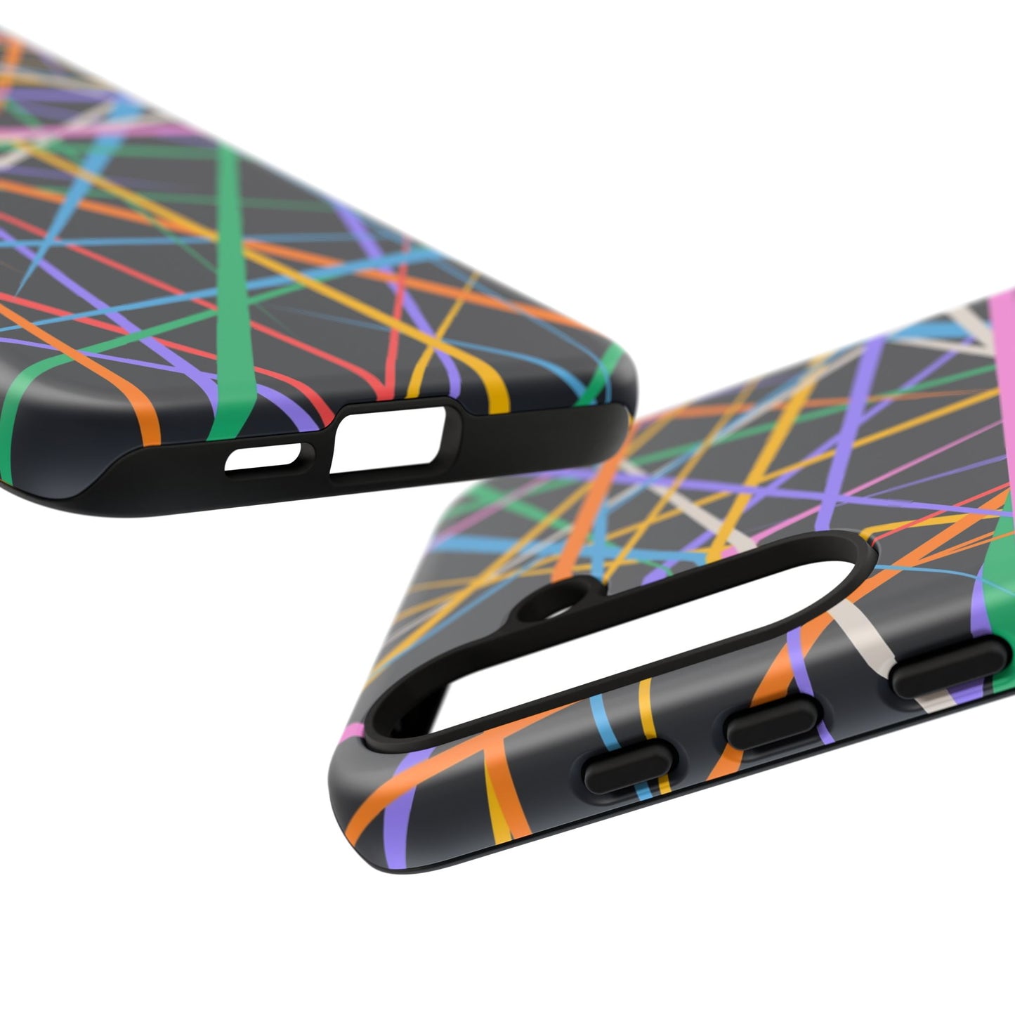 Spectrum Grid: Abstract, Intersecting Line Patterns Phone Case for iPhone, Samsung and Google Pixel devices