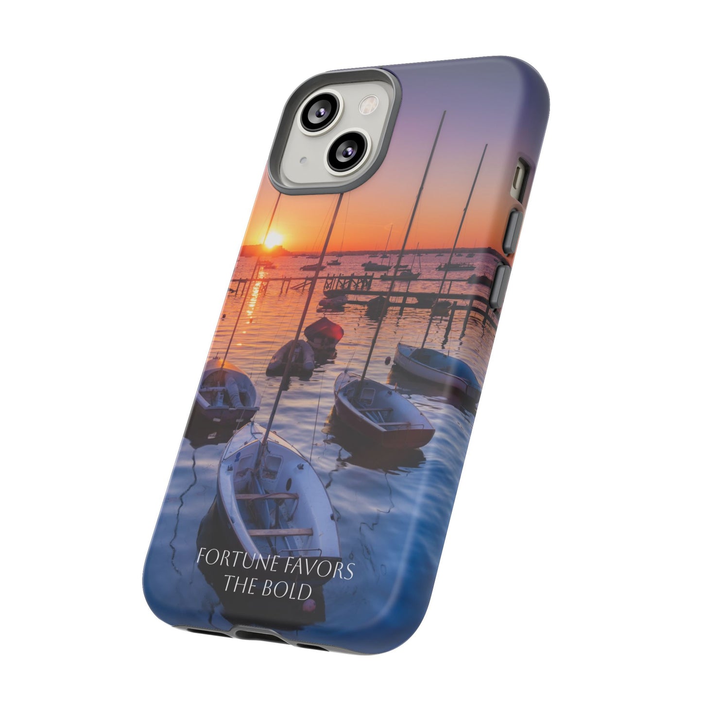 Fortune Favors the Bold: Sunset Sail Phone Case for iPhone, Samsung Galaxy and Google Pixel devices