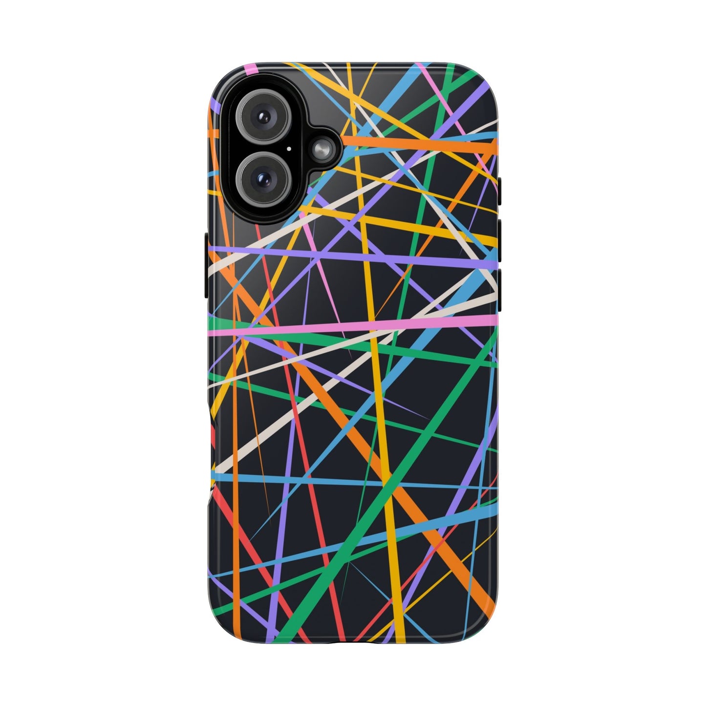 Spectrum Grid: Abstract, Intersecting Line Patterns Phone Case for iPhone, Samsung and Google Pixel devices