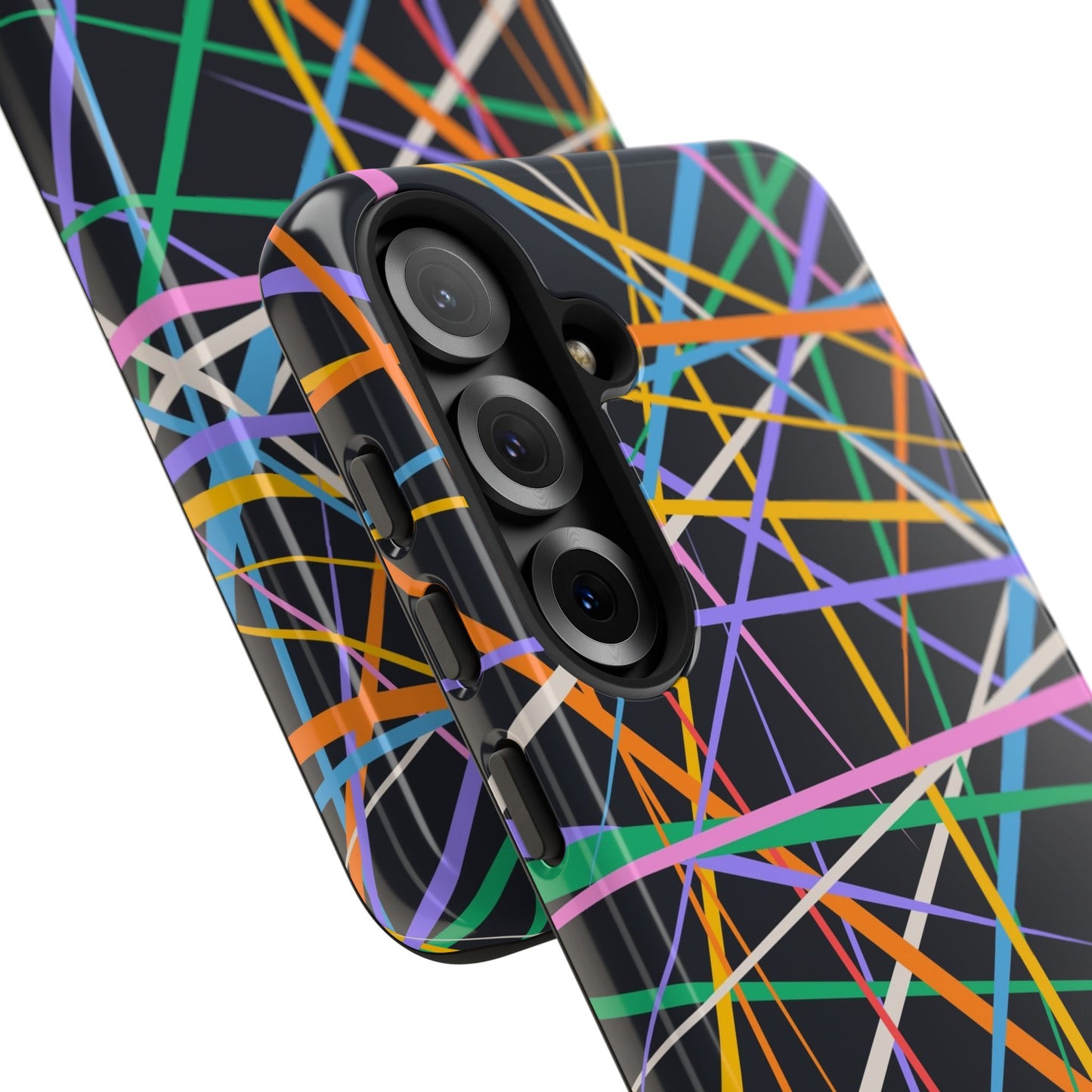 Spectrum Grid: Abstract, Intersecting Line Patterns Phone Case for iPhone, Samsung and Google Pixel devices