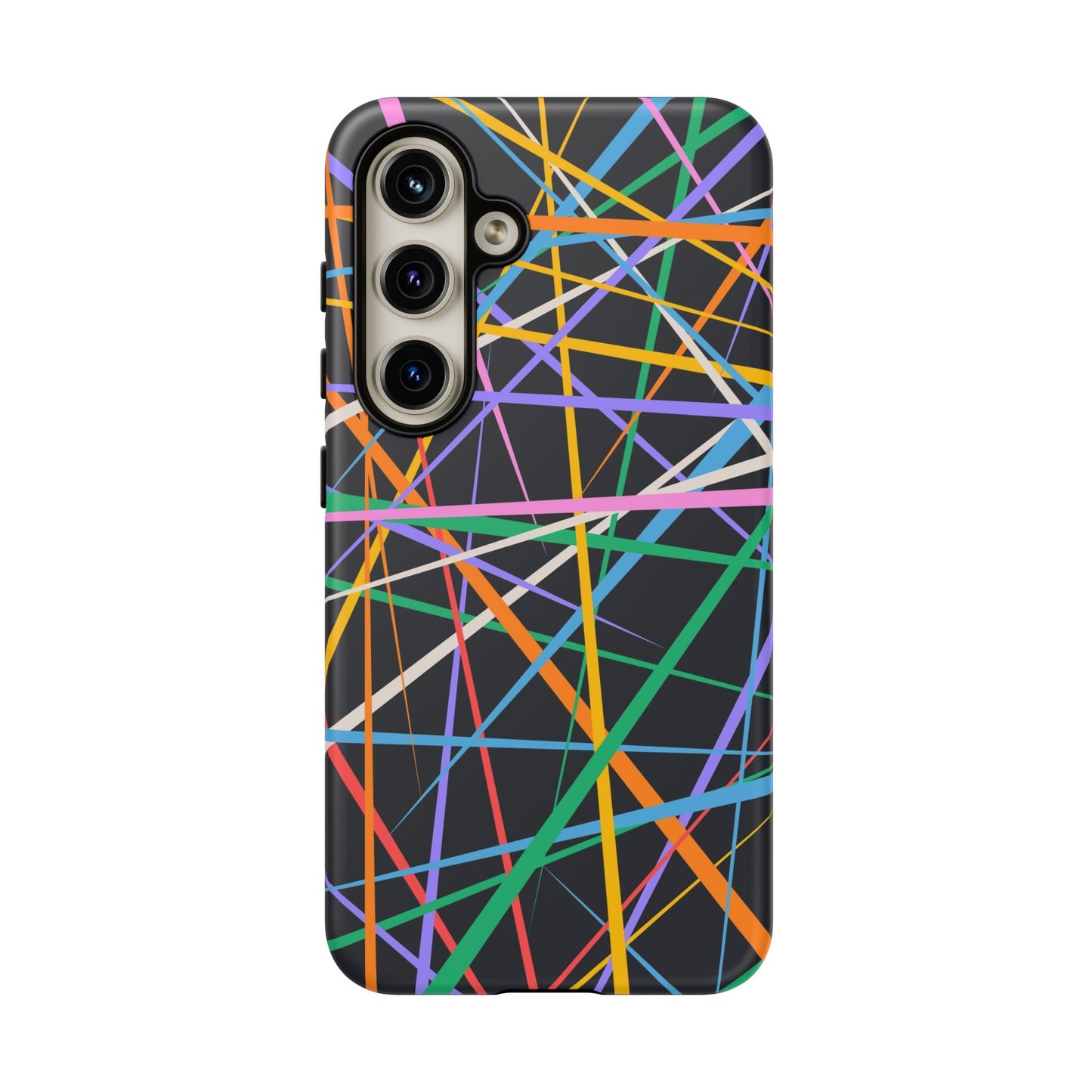 Spectrum Grid: Abstract, Intersecting Line Patterns Phone Case for iPhone, Samsung and Google Pixel devices