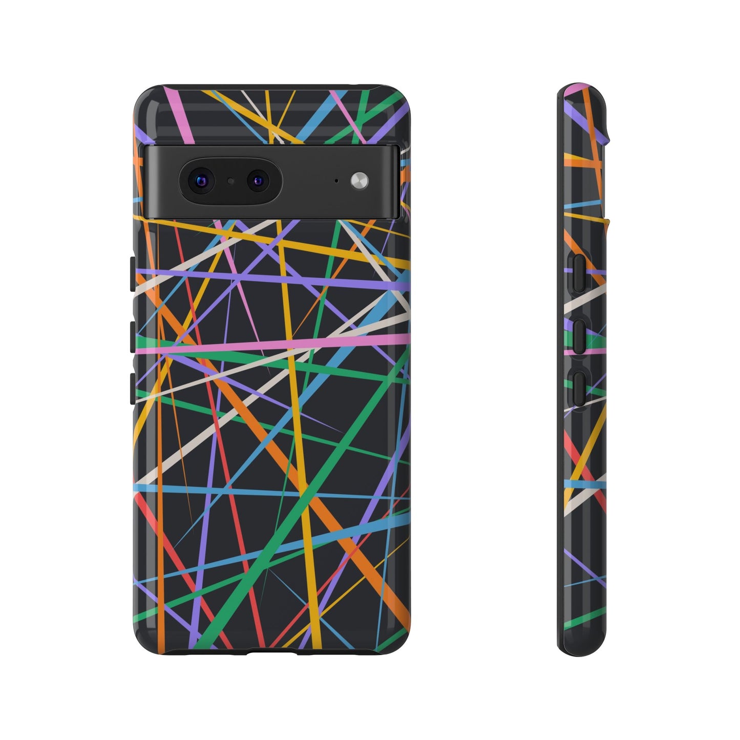 Spectrum Grid: Abstract, Intersecting Line Patterns Phone Case for iPhone, Samsung and Google Pixel devices