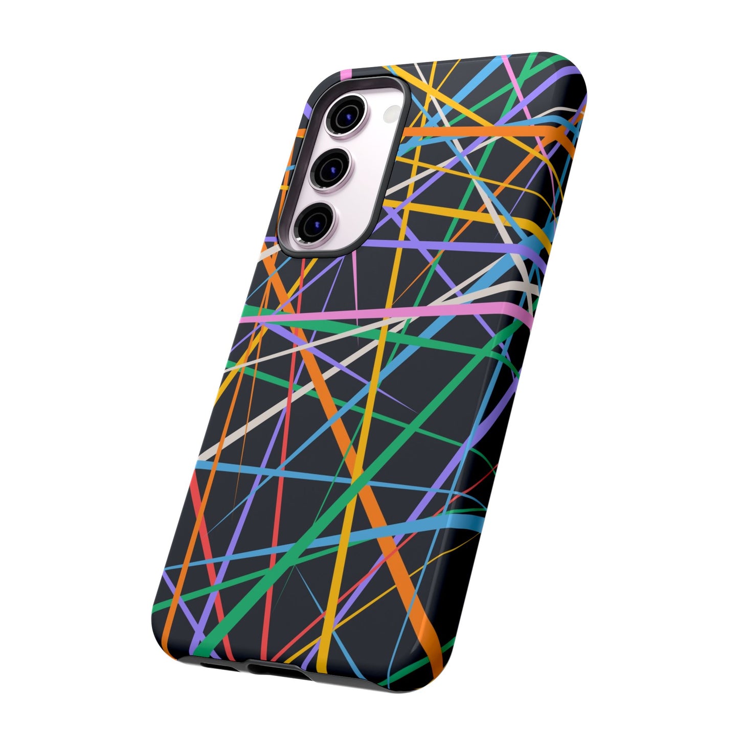 Spectrum Grid: Abstract, Intersecting Line Patterns Phone Case for iPhone, Samsung and Google Pixel devices
