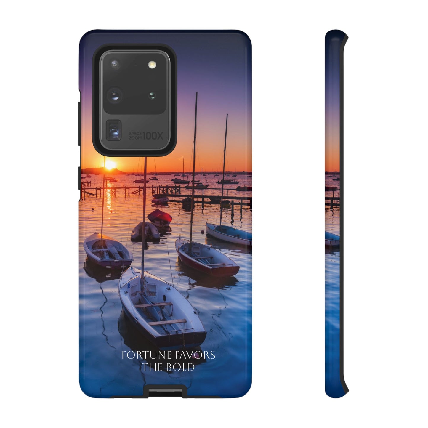 Fortune Favors the Bold: Sunset Sail Phone Case for iPhone, Samsung Galaxy and Google Pixel devices