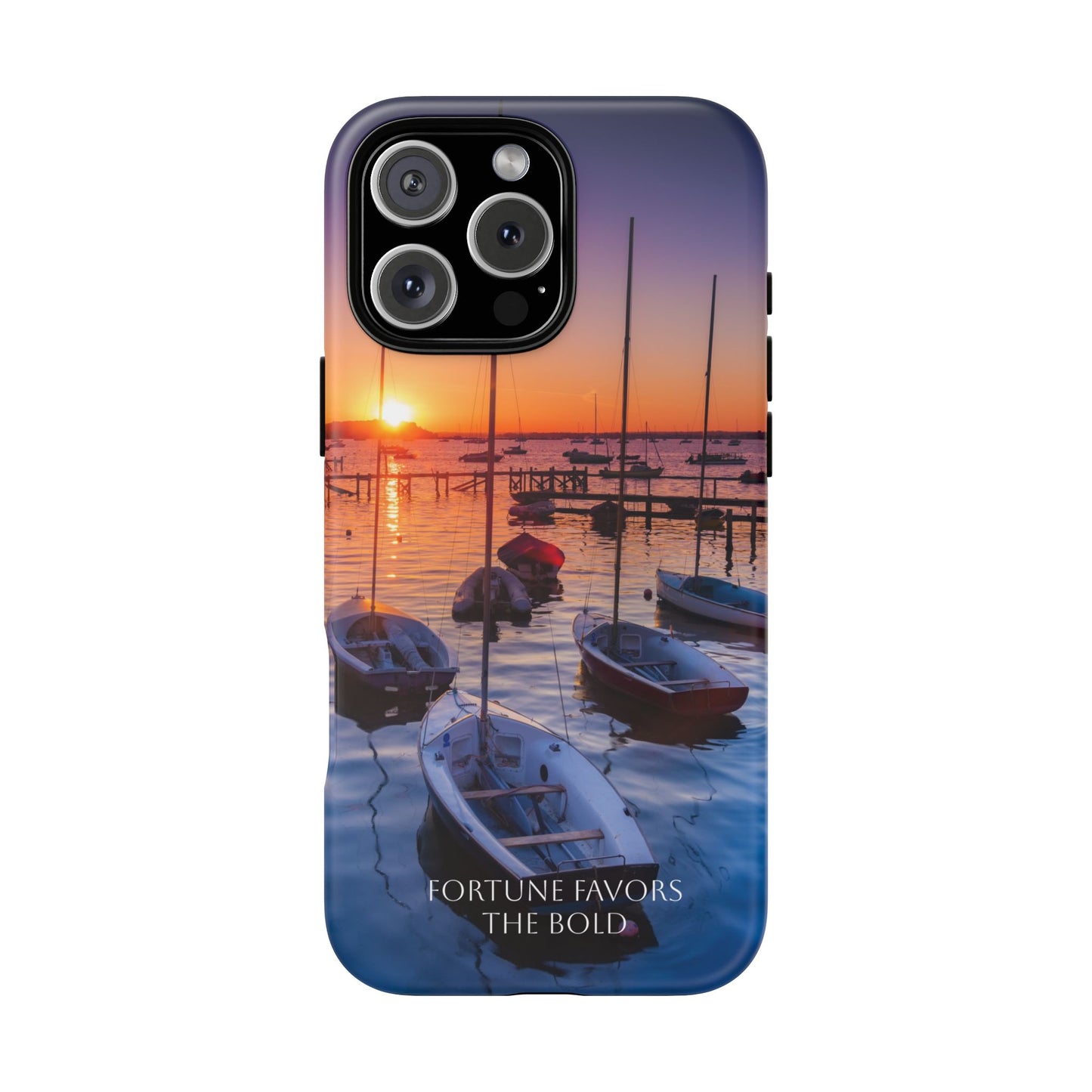 Fortune Favors the Bold: Sunset Sail Phone Case for iPhone, Samsung Galaxy and Google Pixel devices