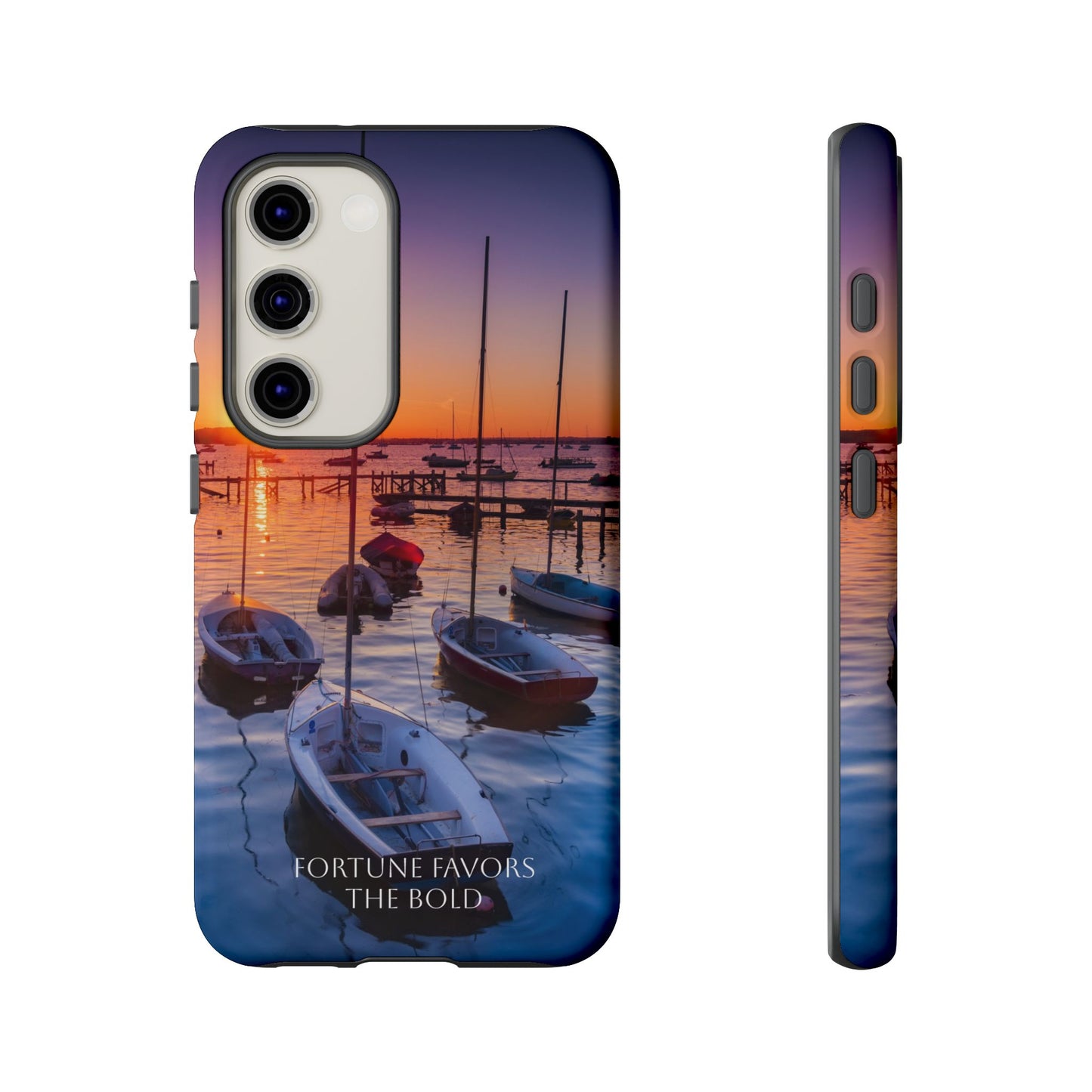 Fortune Favors the Bold: Sunset Sail Phone Case for iPhone, Samsung Galaxy and Google Pixel devices
