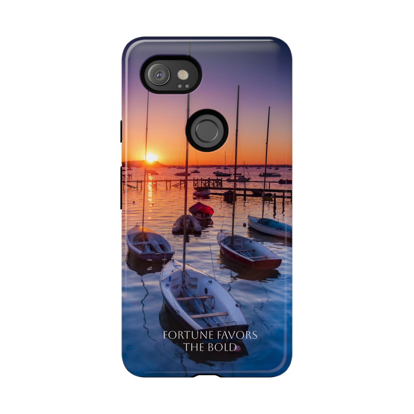 Fortune Favors the Bold: Sunset Sail Phone Case for iPhone, Samsung Galaxy and Google Pixel devices