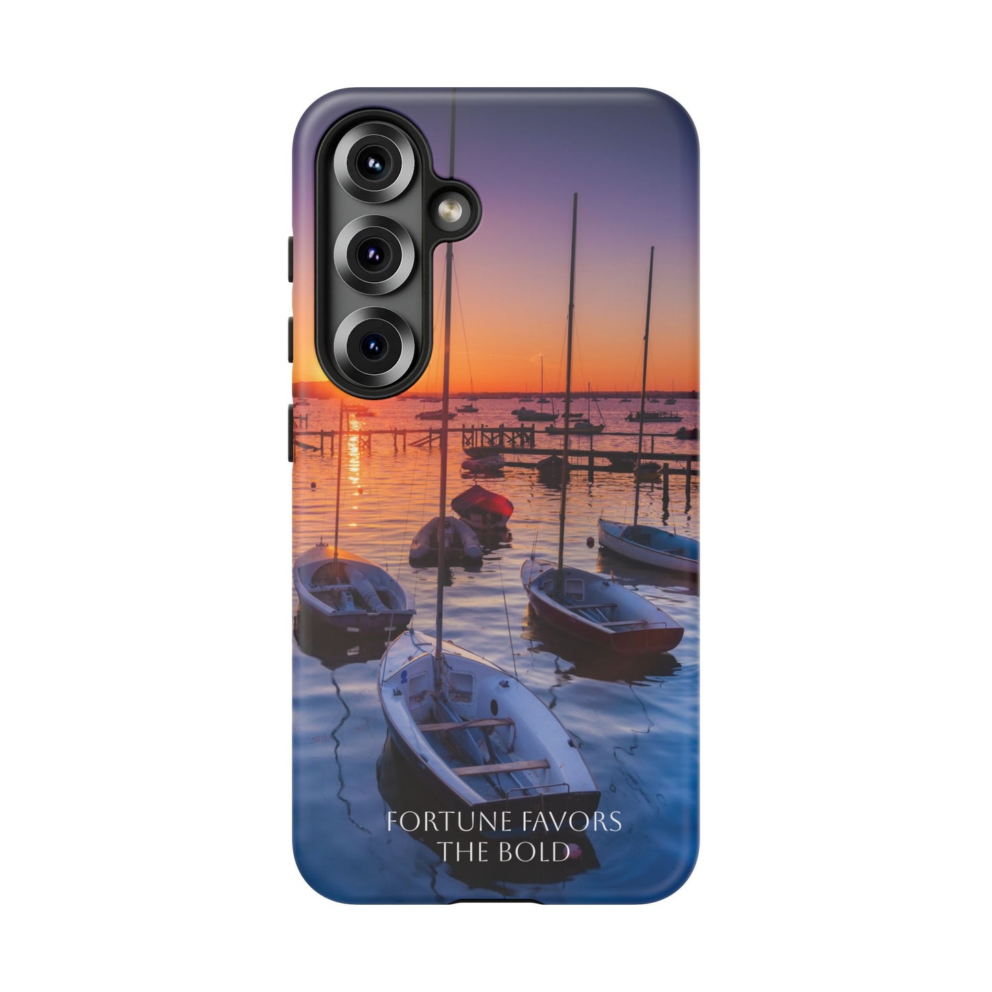 Fortune Favors the Bold: Sunset Sail Phone Case for iPhone, Samsung Galaxy and Google Pixel devices
