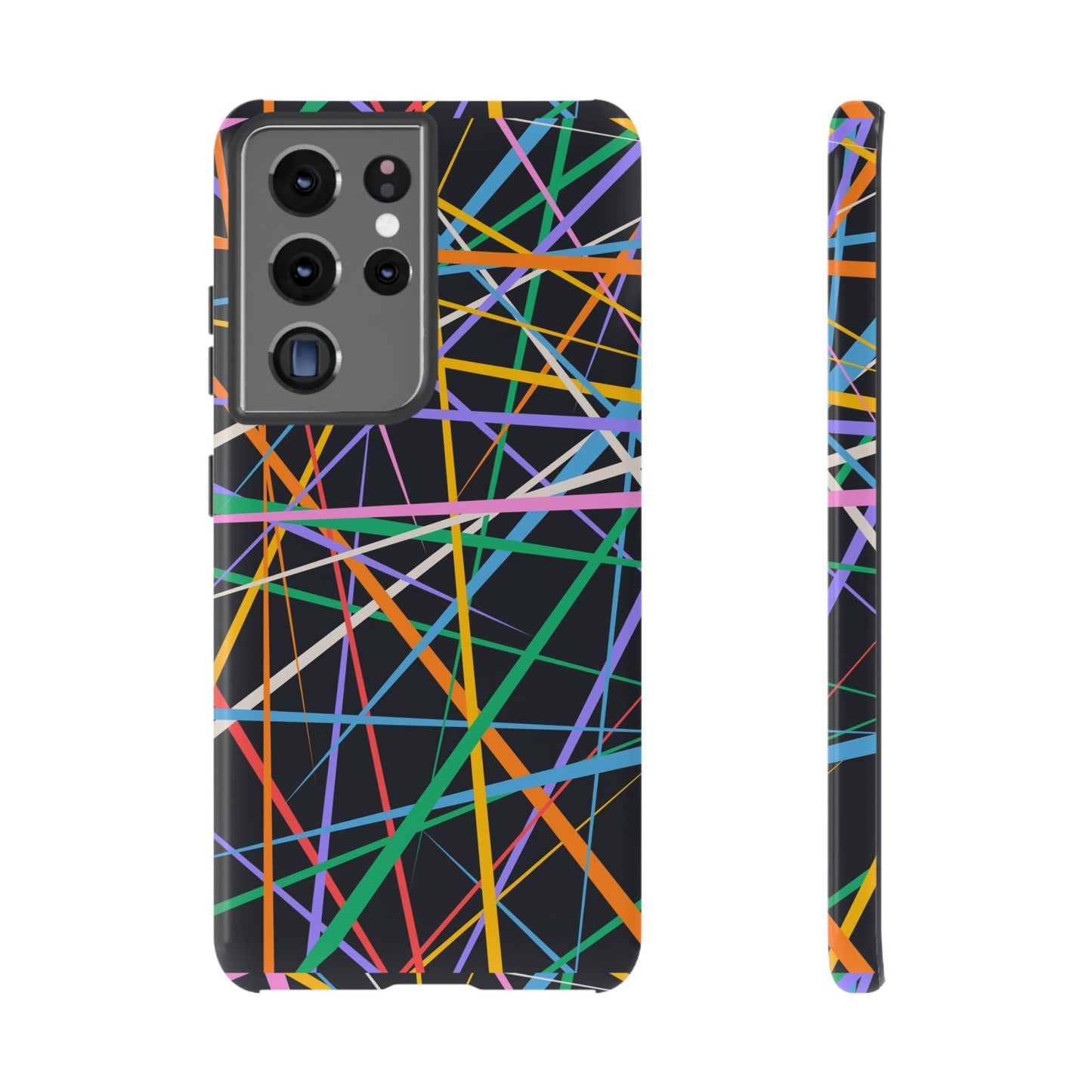 Spectrum Grid: Abstract, Intersecting Line Patterns Phone Case for iPhone, Samsung and Google Pixel devices