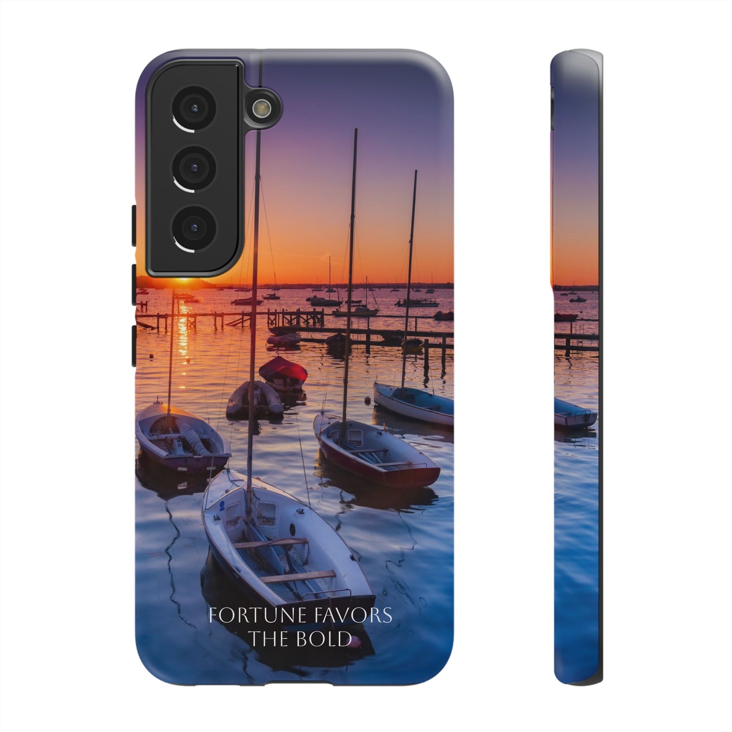 Fortune Favors the Bold: Sunset Sail Phone Case for iPhone, Samsung Galaxy and Google Pixel devices