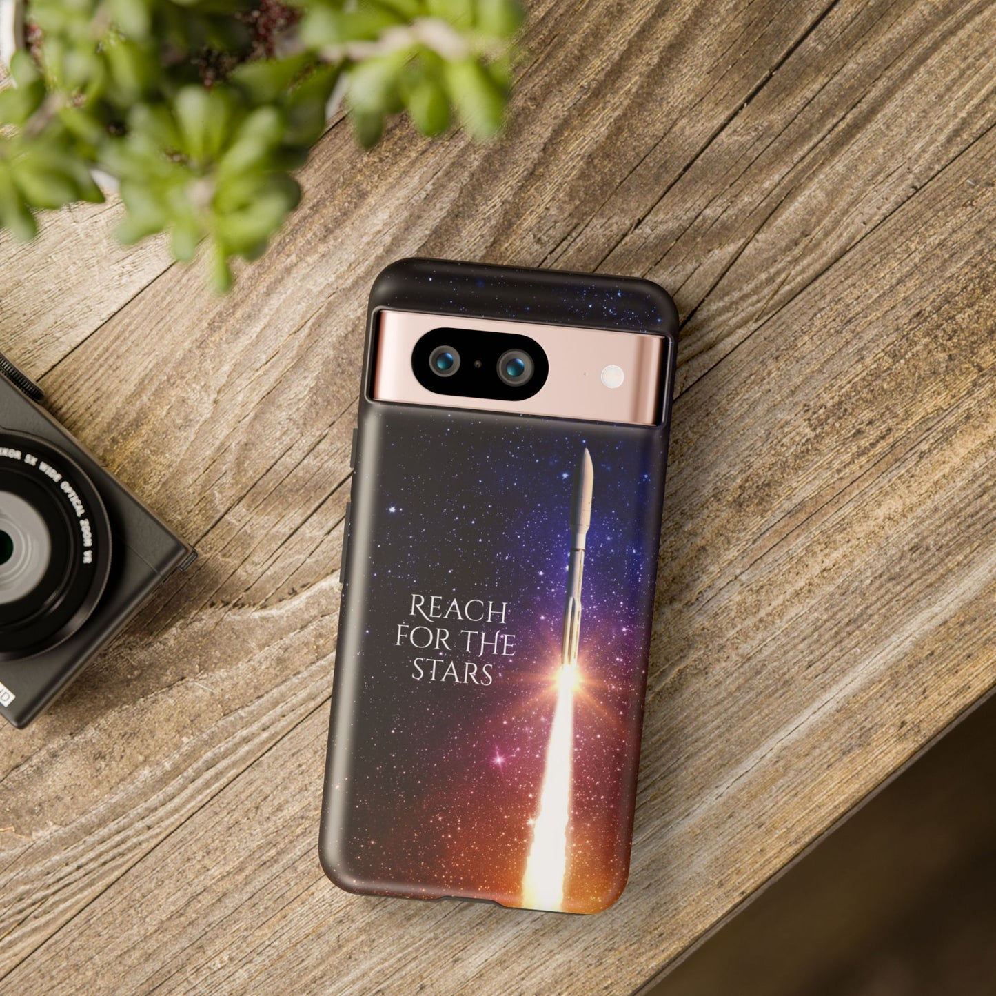Reach for the stars: rocket illustrated phone case for iPhone, Samsung Galaxy and Pixel devices