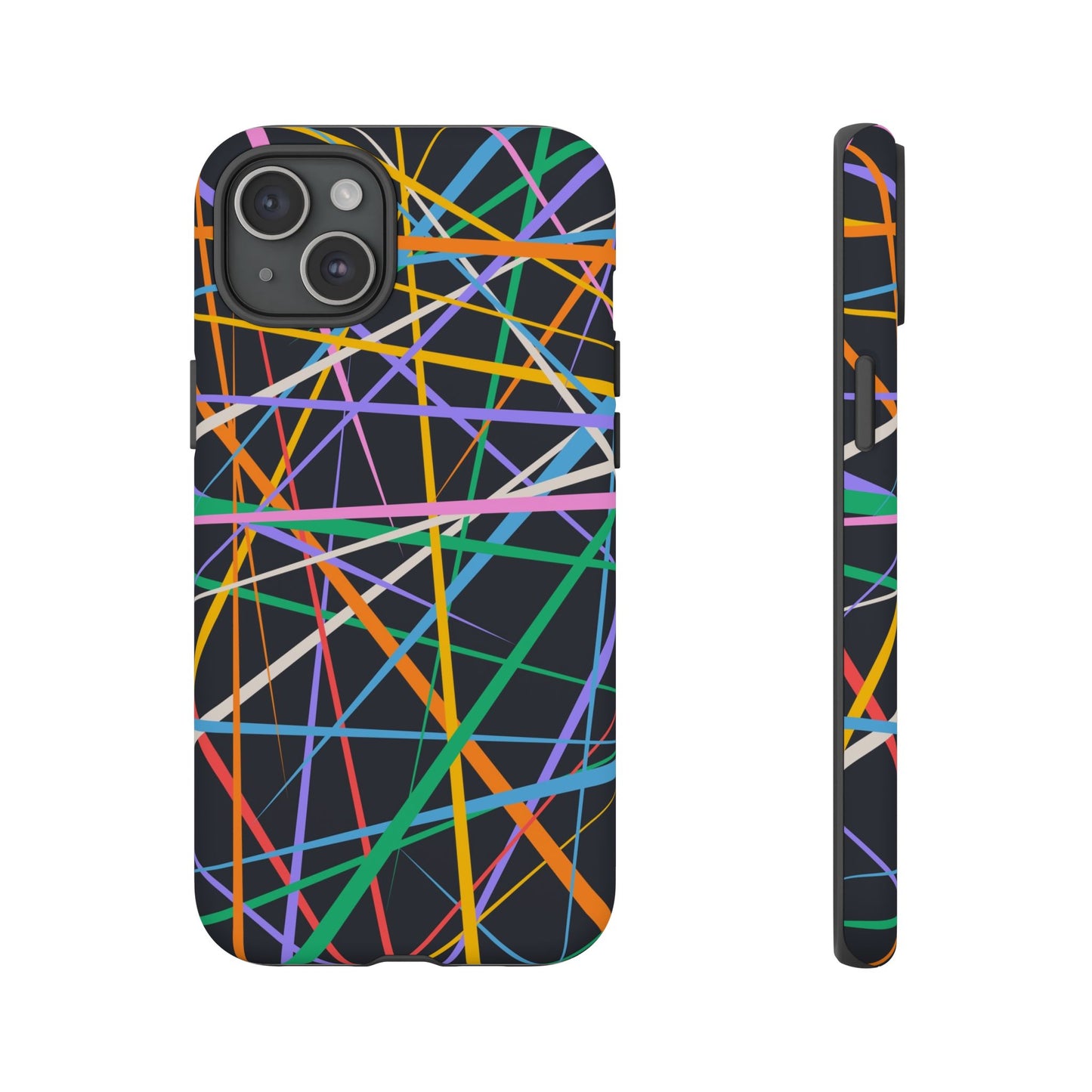 Spectrum Grid: Abstract, Intersecting Line Patterns Phone Case for iPhone, Samsung and Google Pixel devices