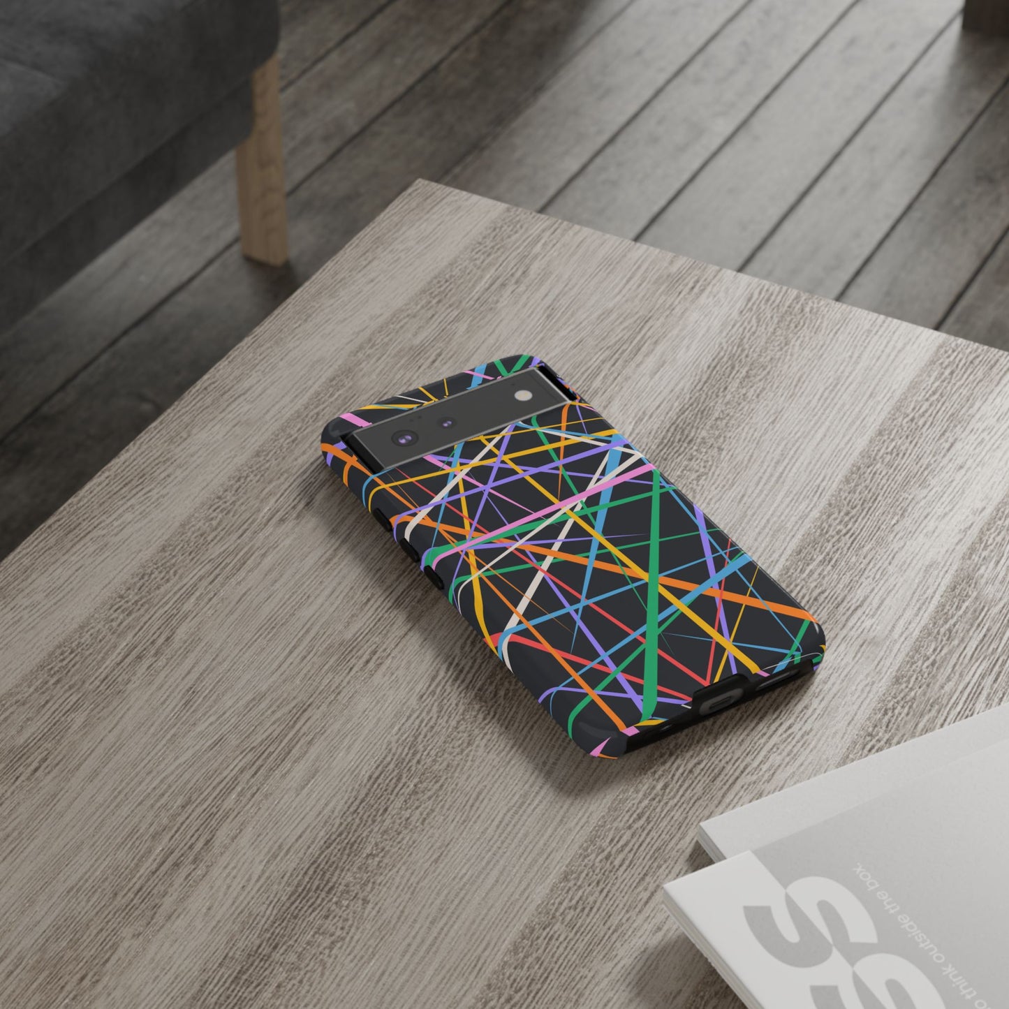 Spectrum Grid: Abstract, Intersecting Line Patterns Phone Case for iPhone, Samsung and Google Pixel devices