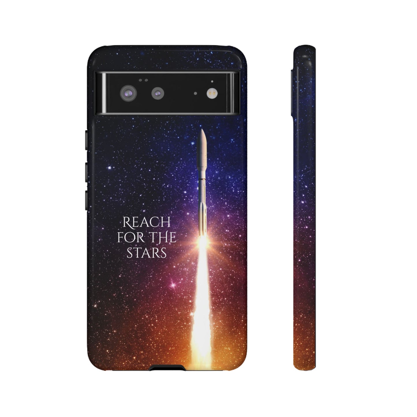 Reach for the stars: rocket illustrated phone case for iPhone, Samsung Galaxy and Pixel devices