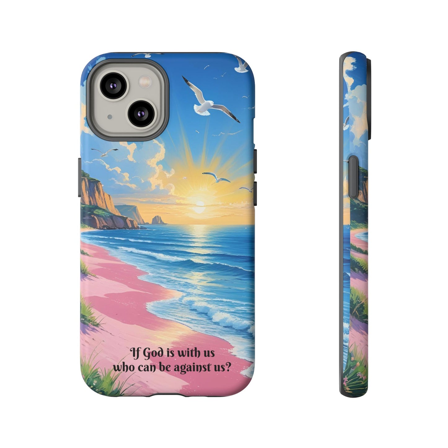 "If God is with us, who can be against us?": Inspiring phone case for iPhone, Samsung Galaxy and Google Pixel devices