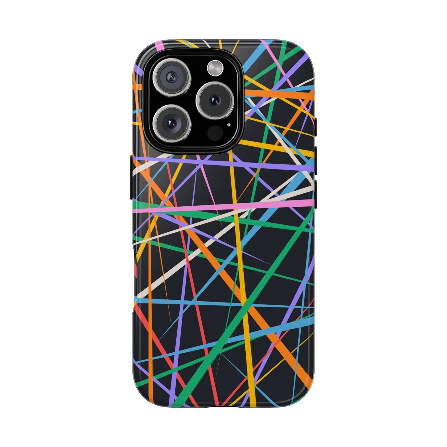 Spectrum Grid: Abstract, Intersecting Line Patterns Phone Case for iPhone, Samsung and Google Pixel devices