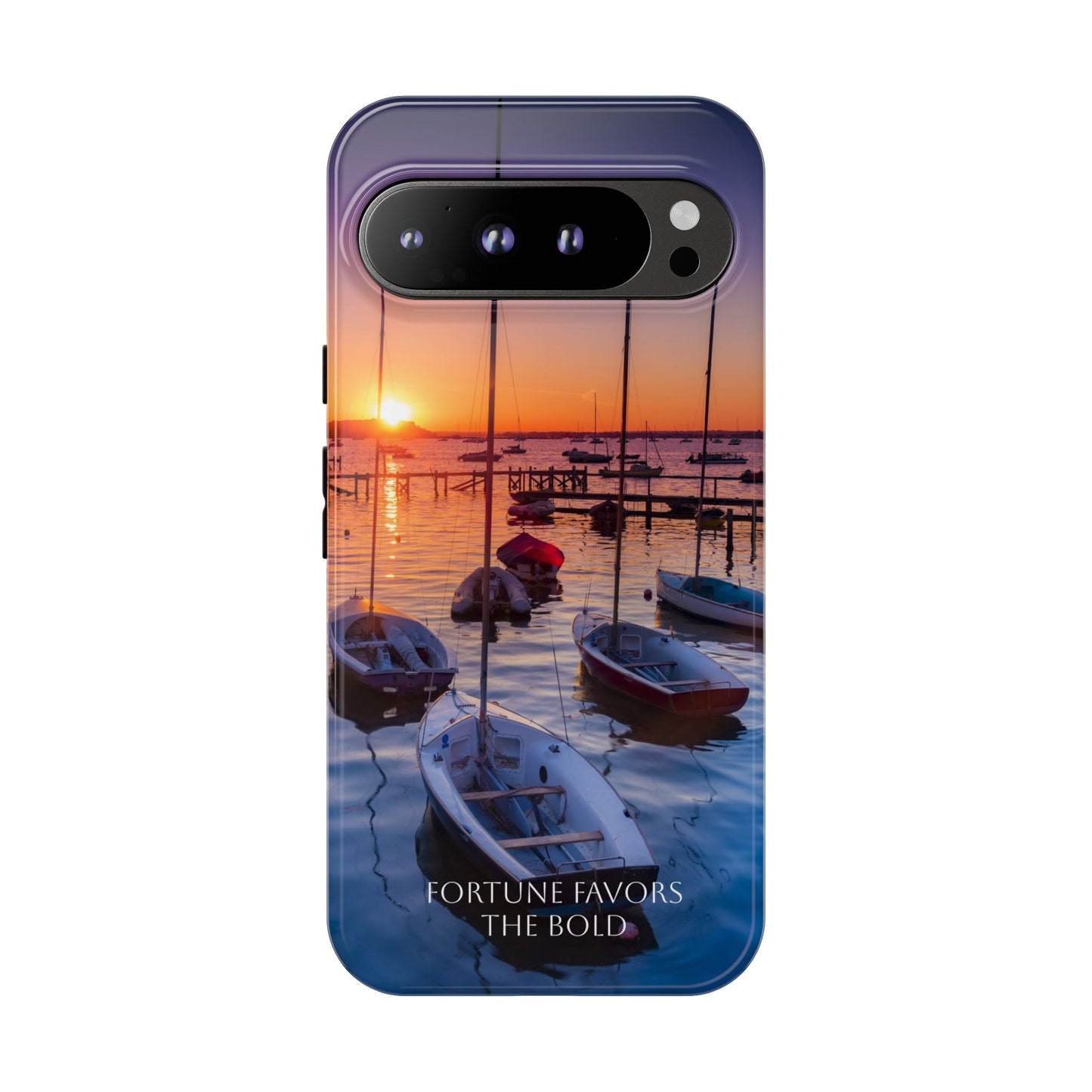 Fortune Favors the Bold: Sunset Sail Phone Case for iPhone, Samsung Galaxy and Google Pixel devices