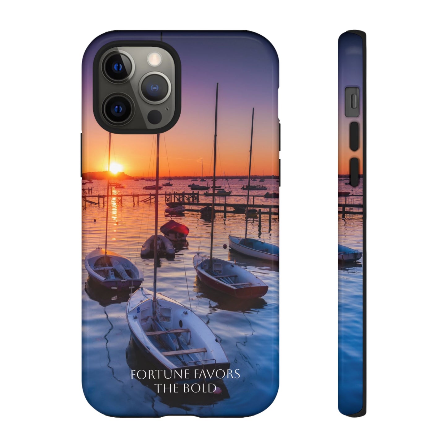 Fortune Favors the Bold: Sunset Sail Phone Case for iPhone, Samsung Galaxy and Google Pixel devices