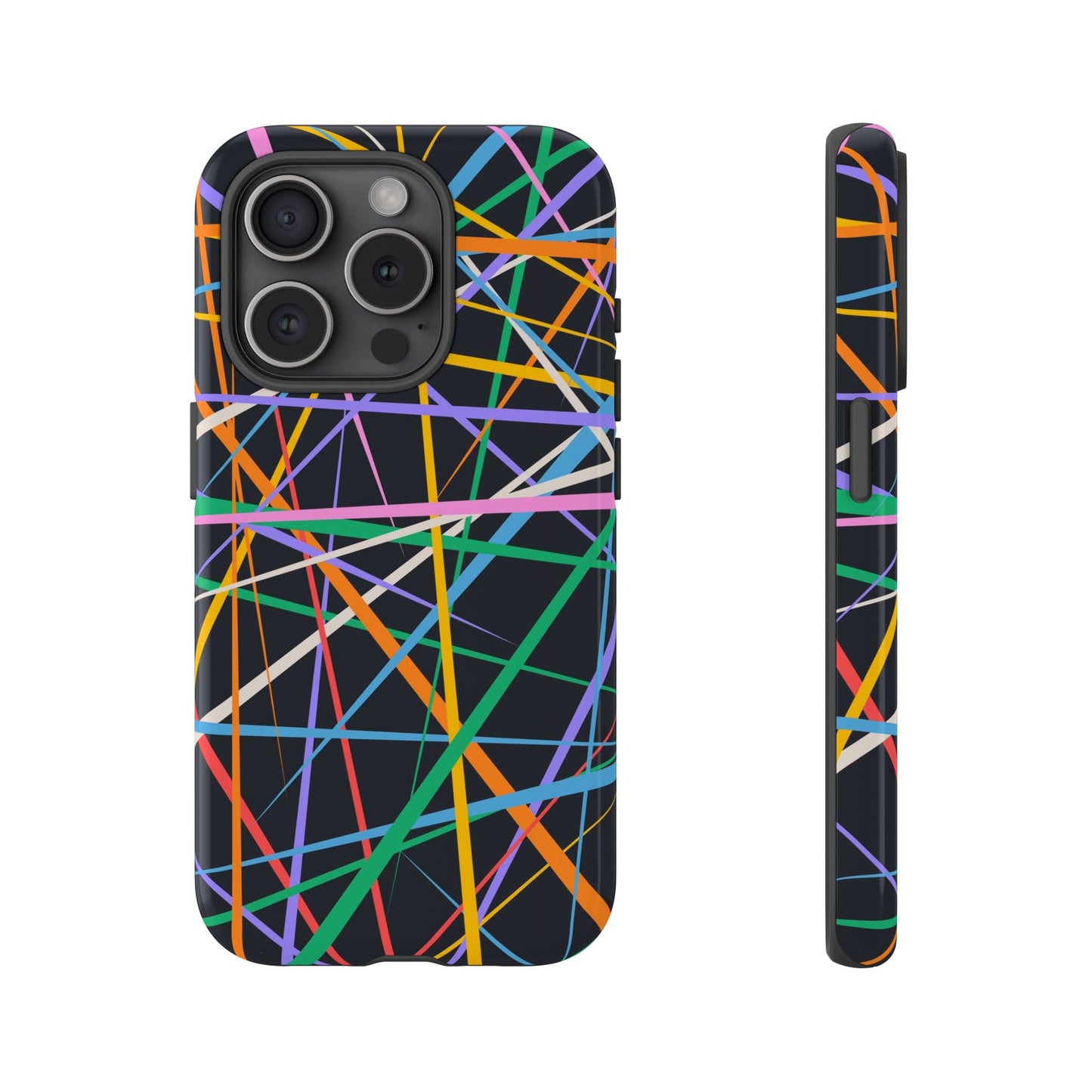 Spectrum Grid: Abstract, Intersecting Line Patterns Phone Case for iPhone, Samsung and Google Pixel devices