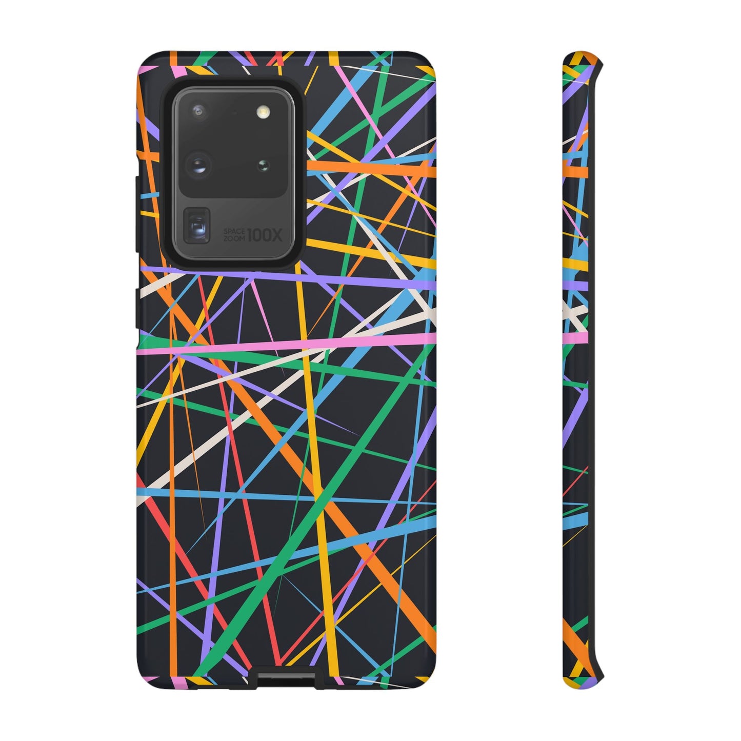 Spectrum Grid: Abstract, Intersecting Line Patterns Phone Case for iPhone, Samsung and Google Pixel devices