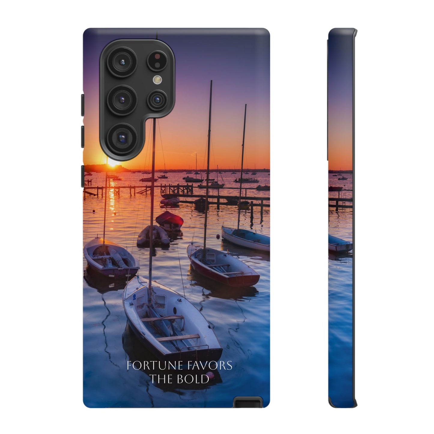 Fortune Favors the Bold: Sunset Sail Phone Case for iPhone, Samsung Galaxy and Google Pixel devices