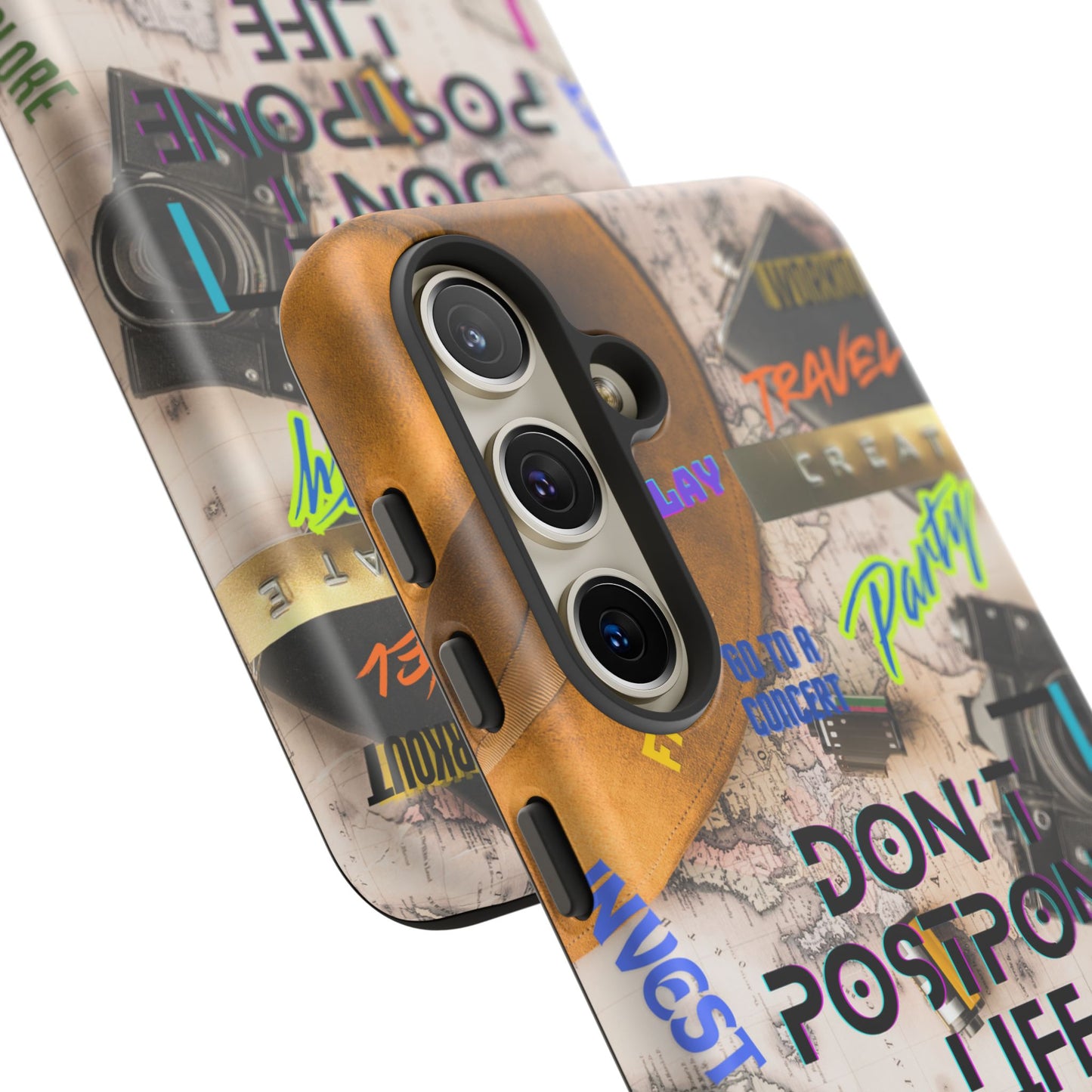 Don't Postpone Life: Motivational phone case for iPhone, Samsung Galaxy and Google Pixel devices
