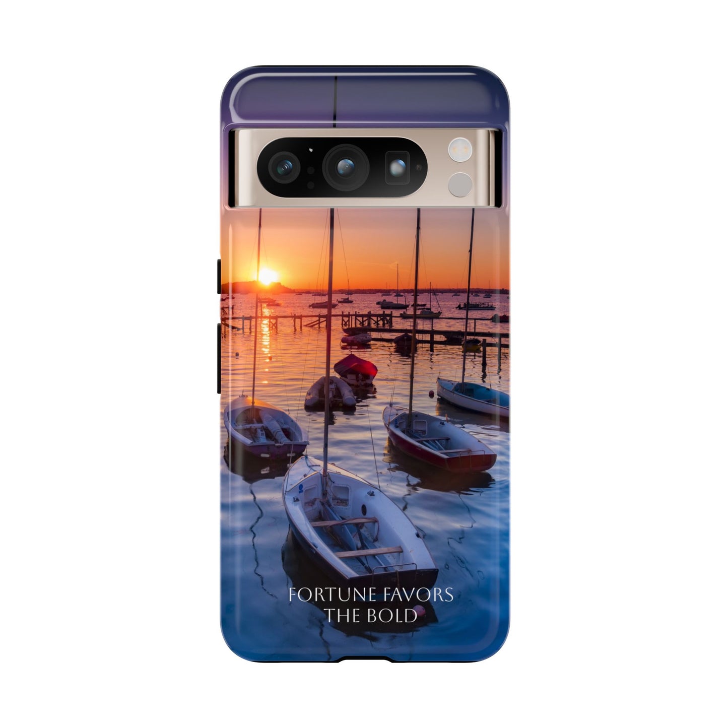 Fortune Favors the Bold: Sunset Sail Phone Case for iPhone, Samsung Galaxy and Google Pixel devices