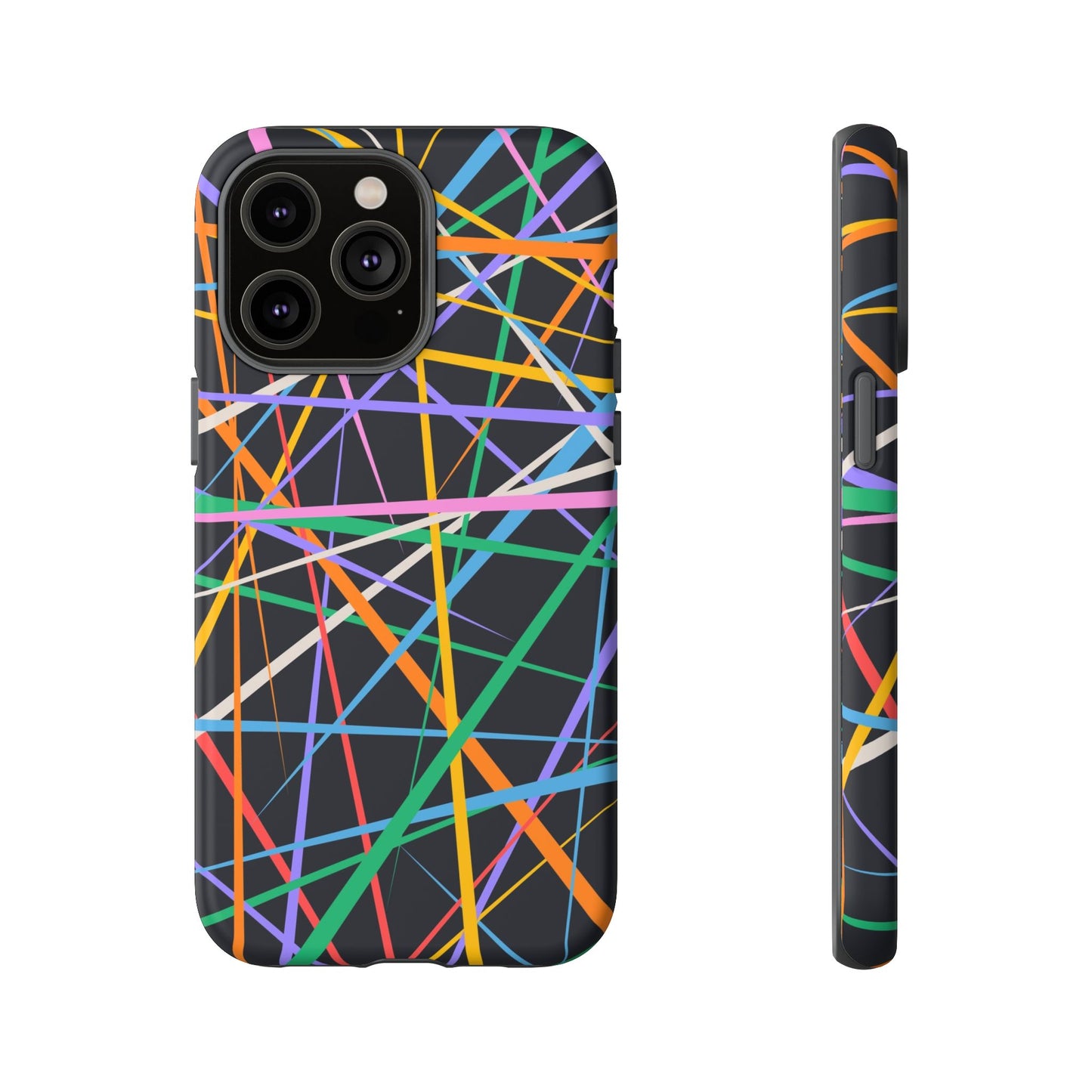 Spectrum Grid: Abstract, Intersecting Line Patterns Phone Case for iPhone, Samsung and Google Pixel devices