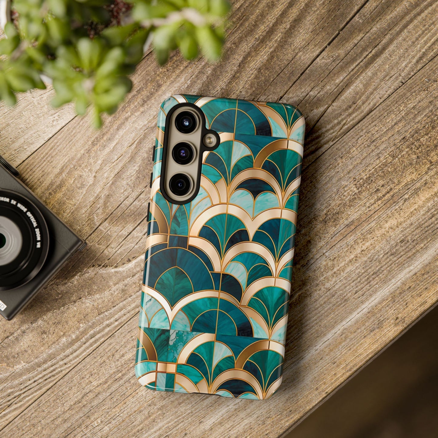 Elegant Green: Tough Case for Apple iPhone, Samsung Galaxy and Google Pixel